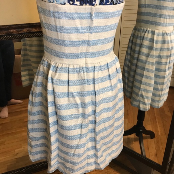 ❌SOLD❌NWT Blue & White Striped strapless dress - Picture 2 of 5